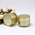 10g Golden Acrylic Double Wall Round Luxury Cosmetic Jar